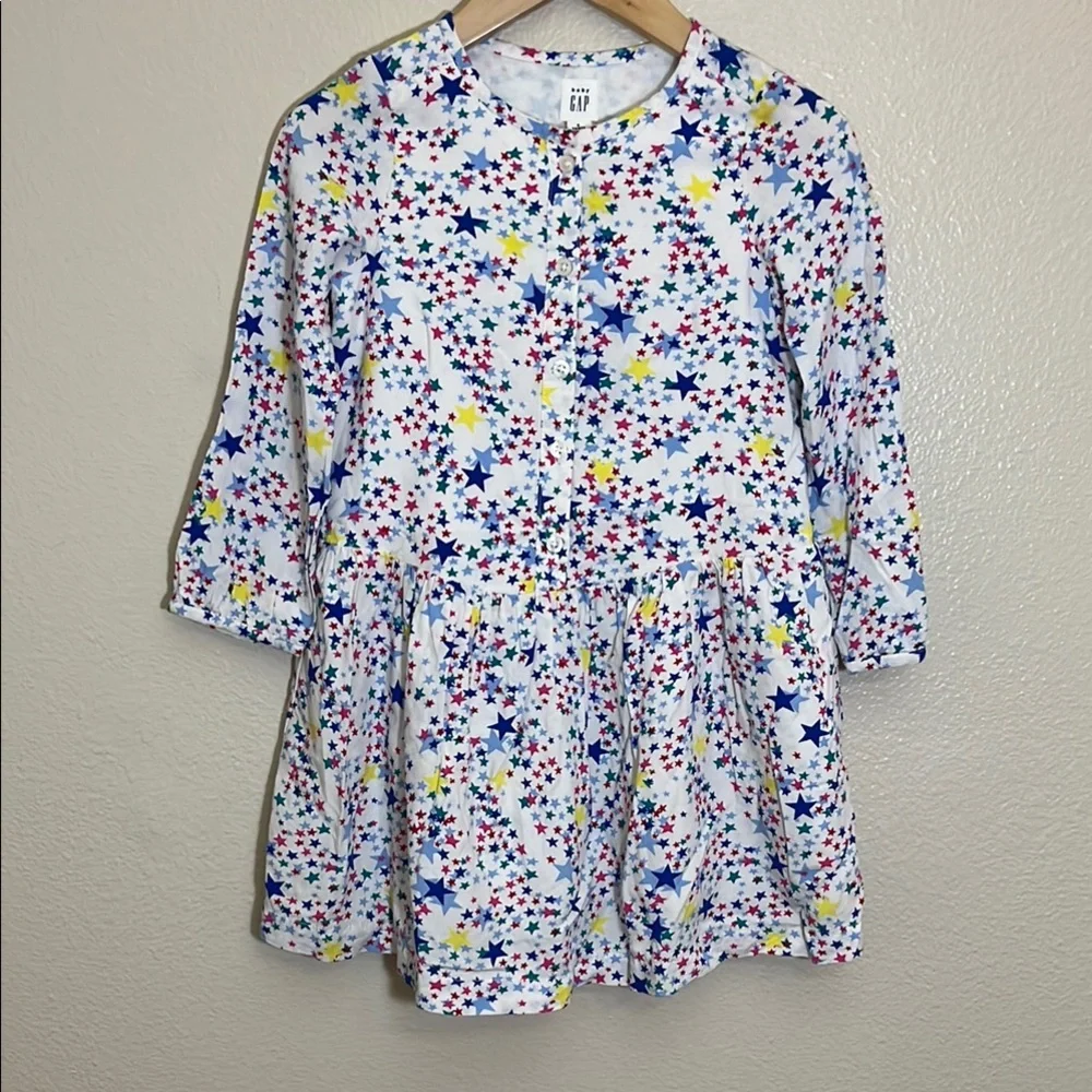 Gap Stars Multicolor Forth of July Long Sleeve Dress